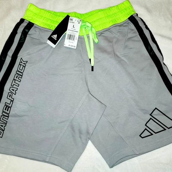 Adidas Daniel Patrick X James Harden Shorts Sz L Neon Green/Grey